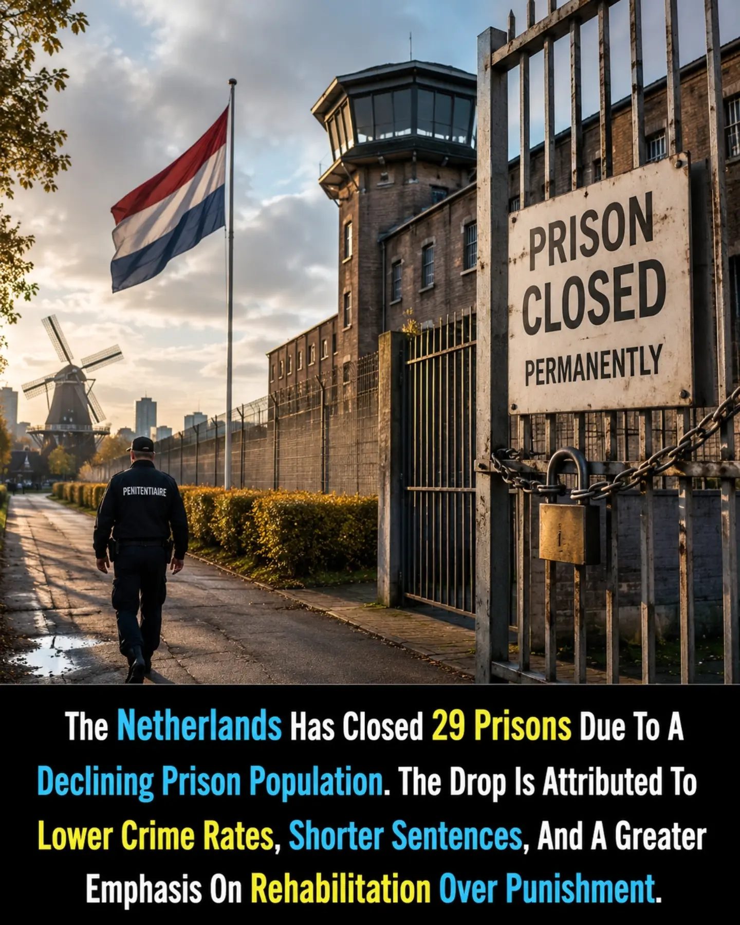 Netherlands Closes 29 Prisons Amid Reform and Crime Drop