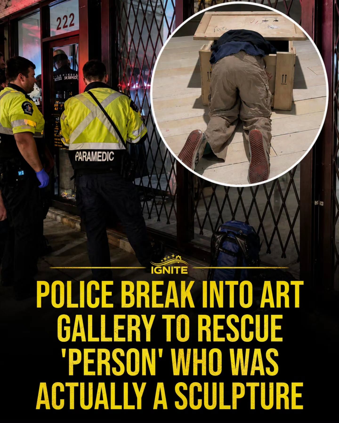 Police Mistake Sculpture for Person in Art Gallery Rescue