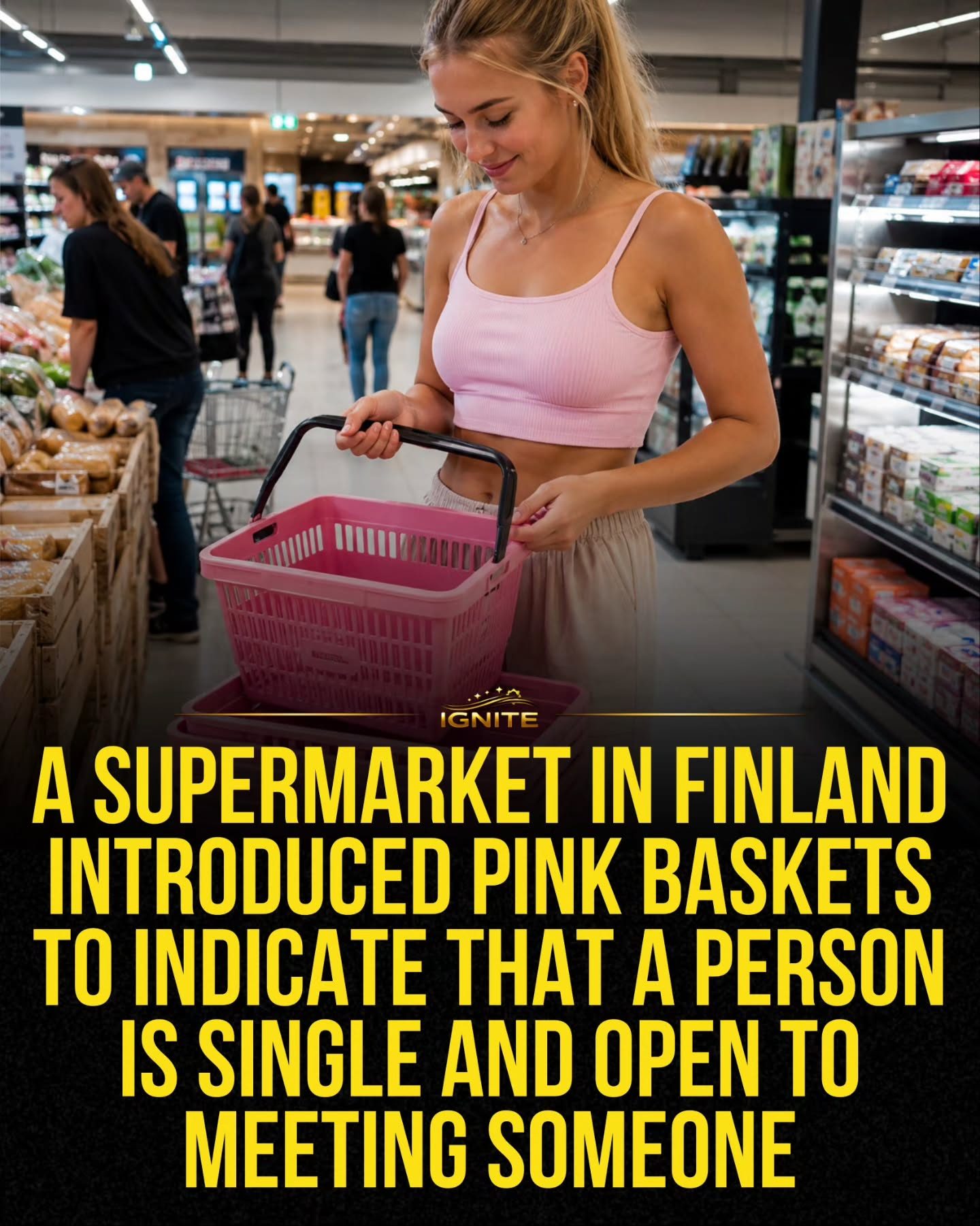 Finnish Supermarket Uses Pink Baskets to Help Singles Connect