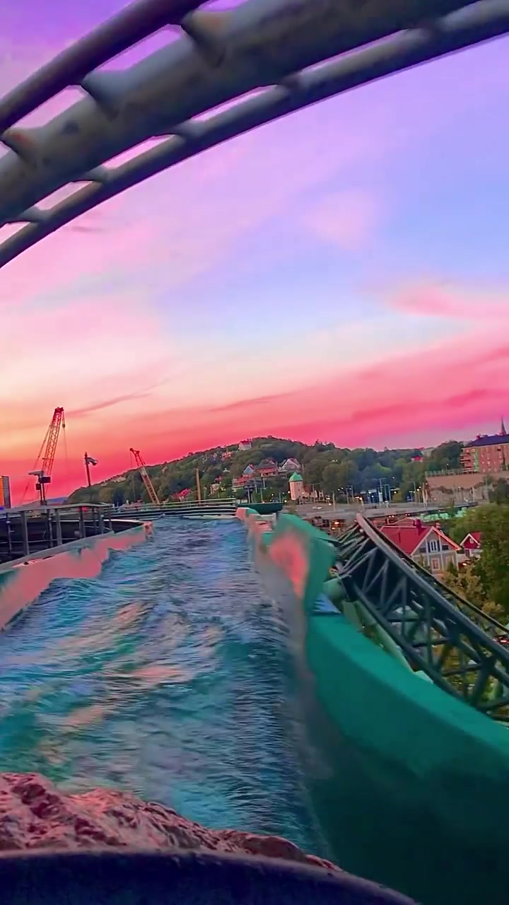 Roller Coaster Ride Sunset View