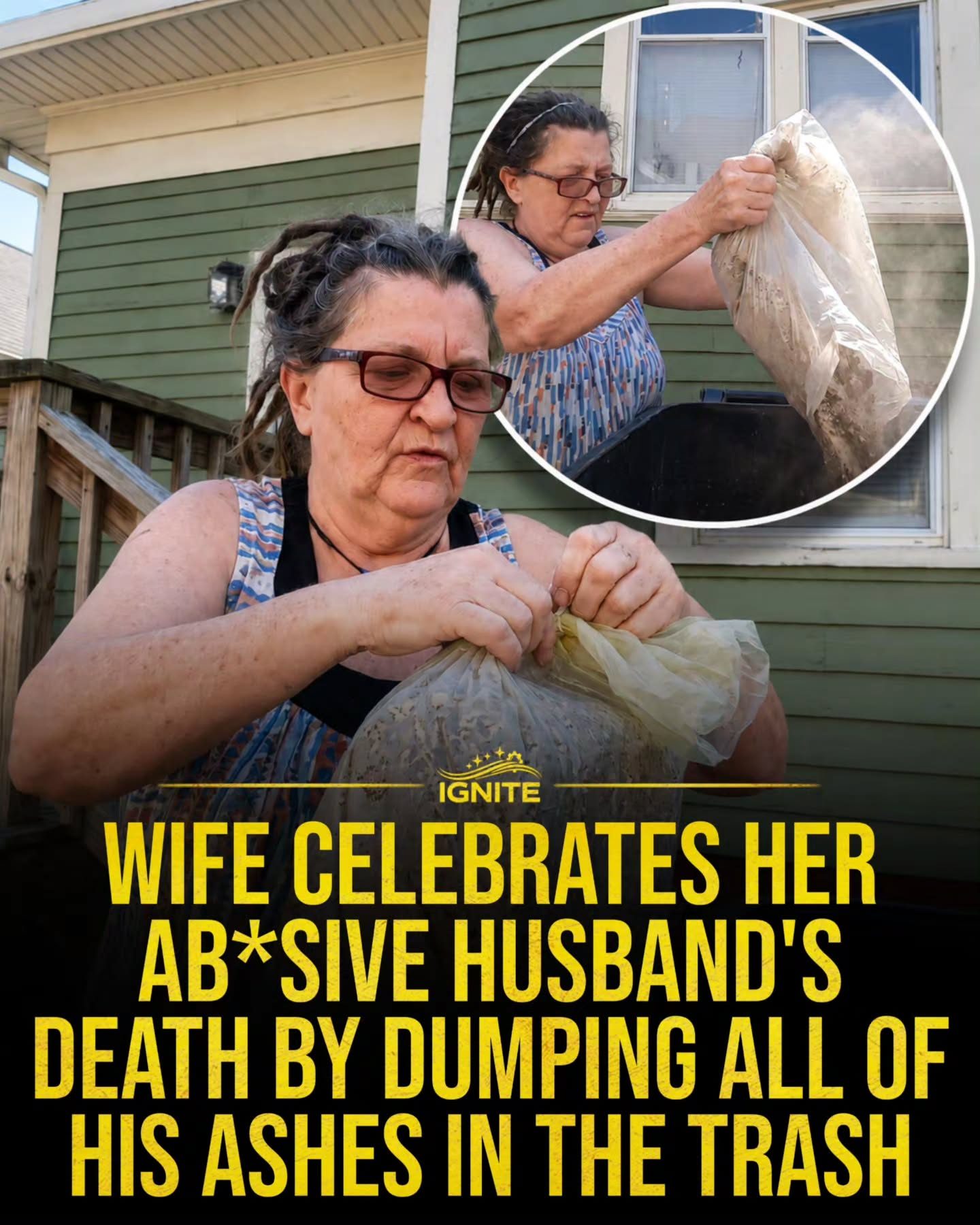 Woman Sparks Debate by Dumping Abusive Husband's Ashes in Trash