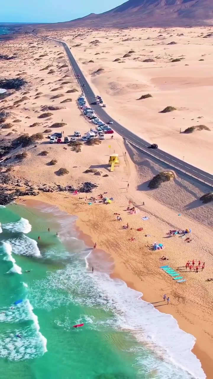 Beach Aerial View: People Enjoying the Sun