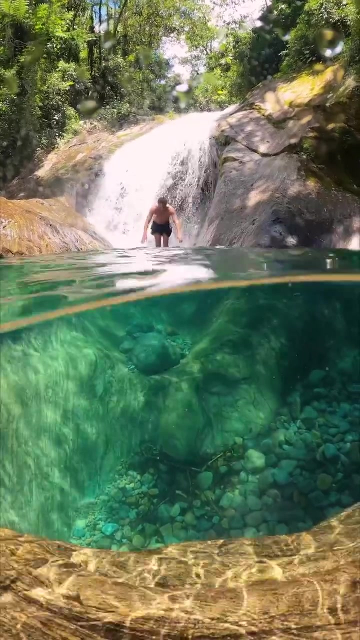 Swimming Under Waterfalls in Rio de Janeiro