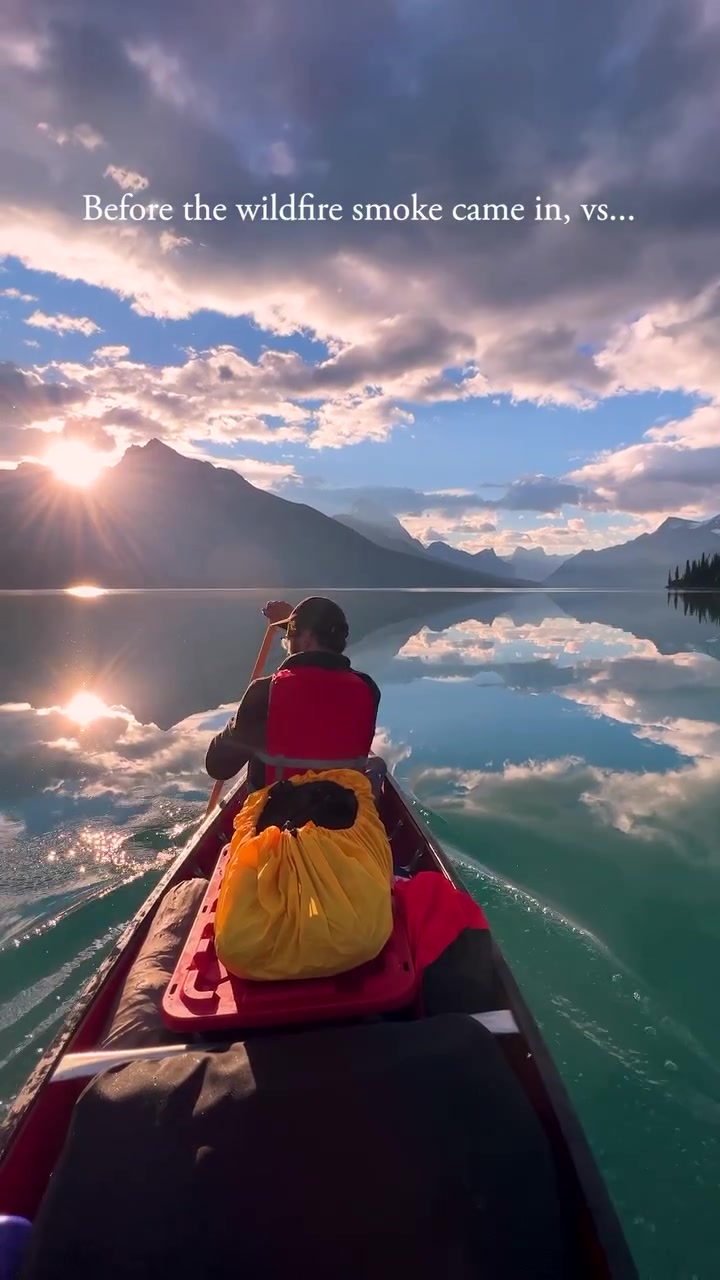 Canoeing at Sunset: Wildfire Smoke Impact