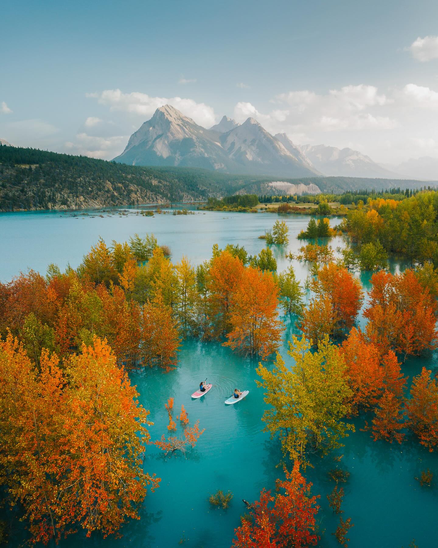 Paddleboarding in Alberta's Turquoise Lakes