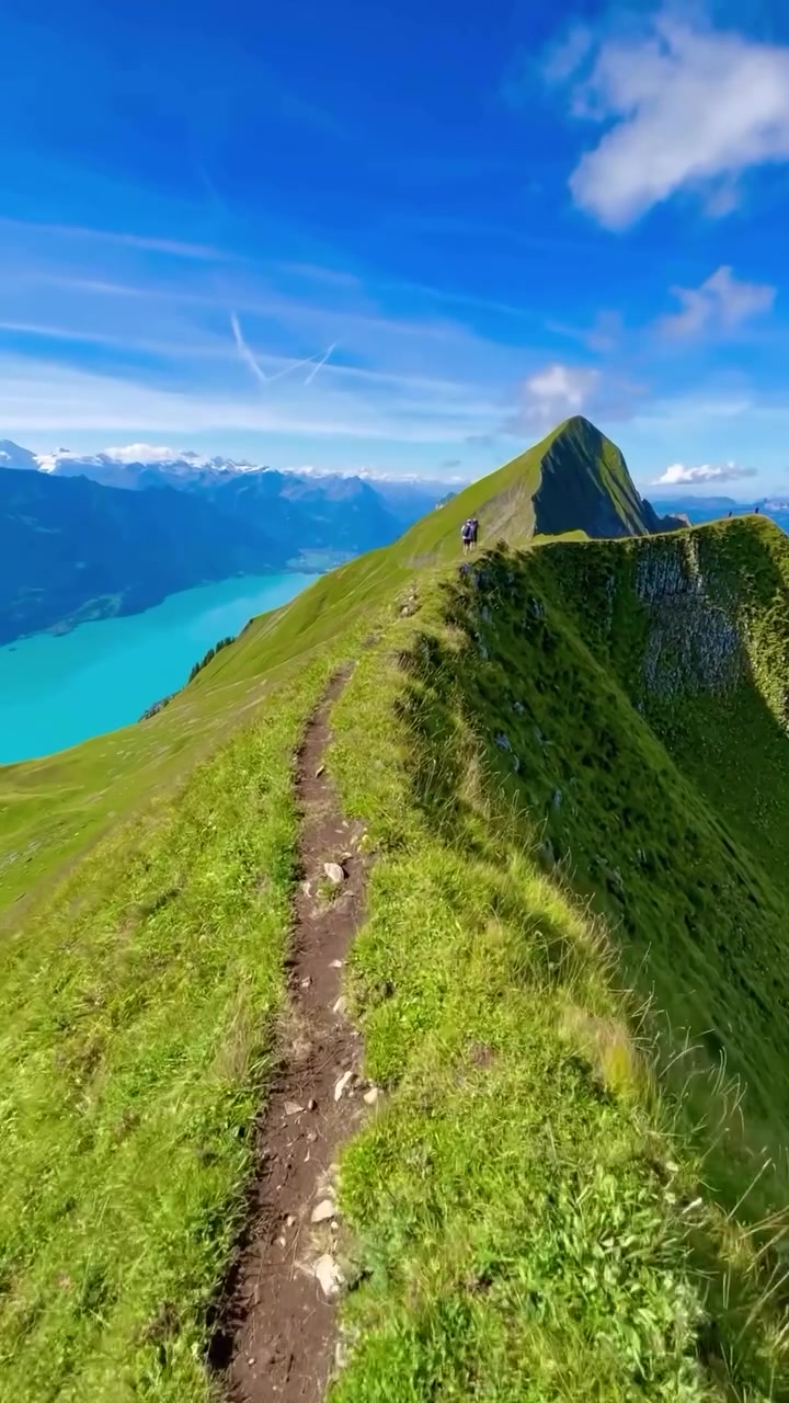 Mountain Hiking Trail: Scenic Ridge Walk with Lake Views