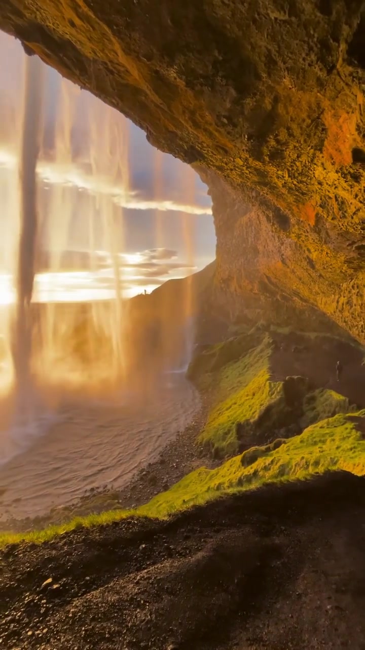 Cave Waterfall View: Unique Nature Perspective