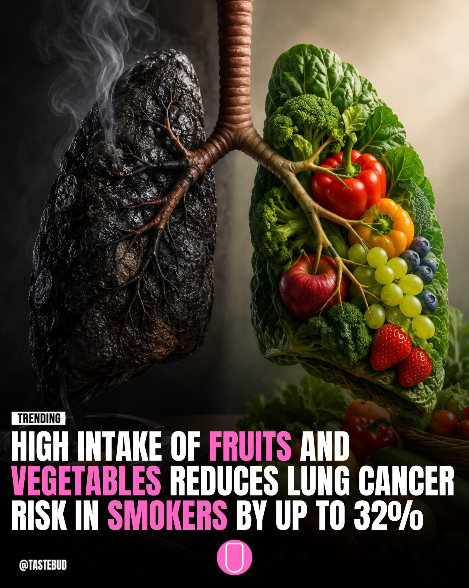 Fruits, Vegetables & Lung Cancer: 32% Lower Risk for Smokers