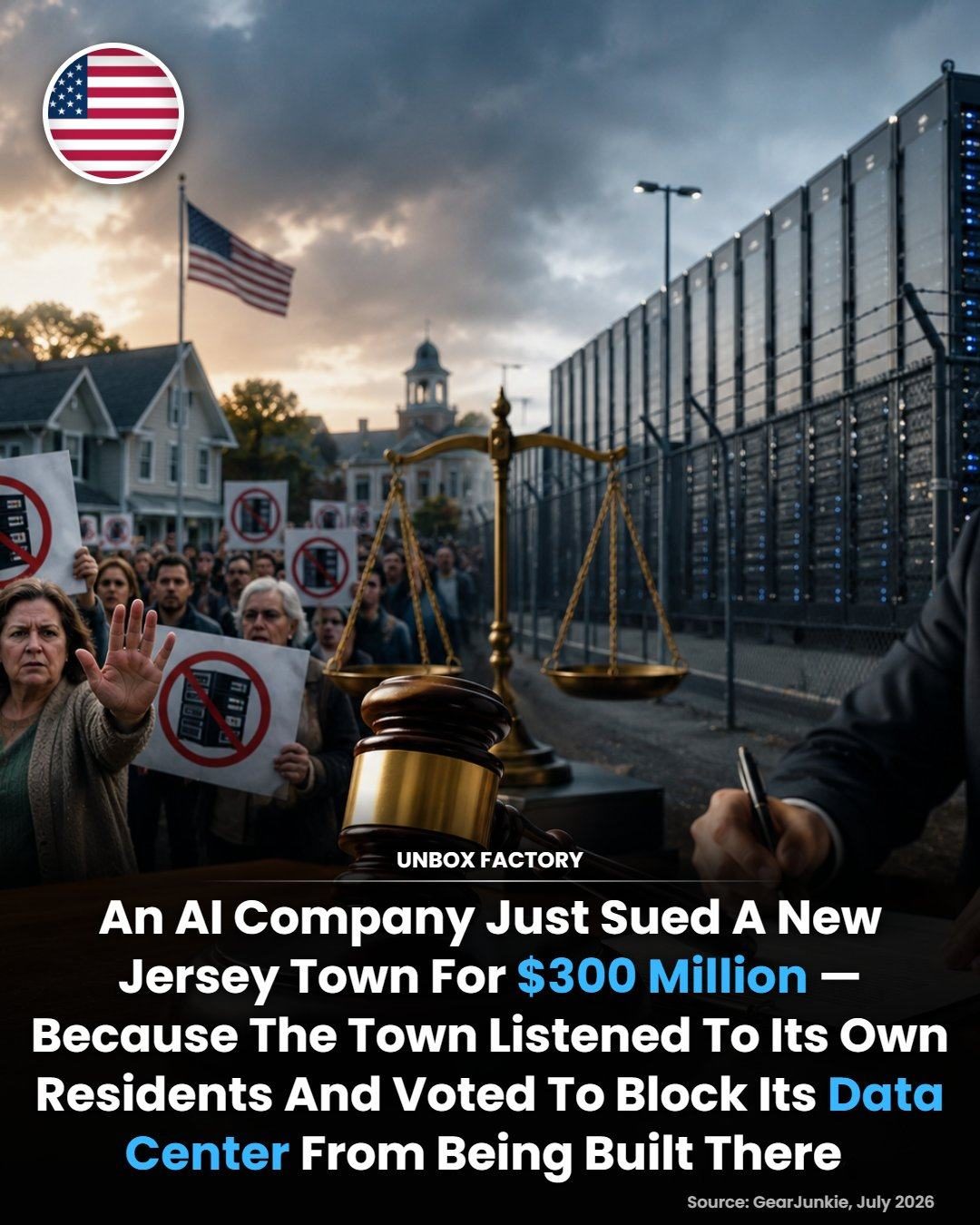 AI Company Sues New Jersey Town for $300M Data Center Rejection