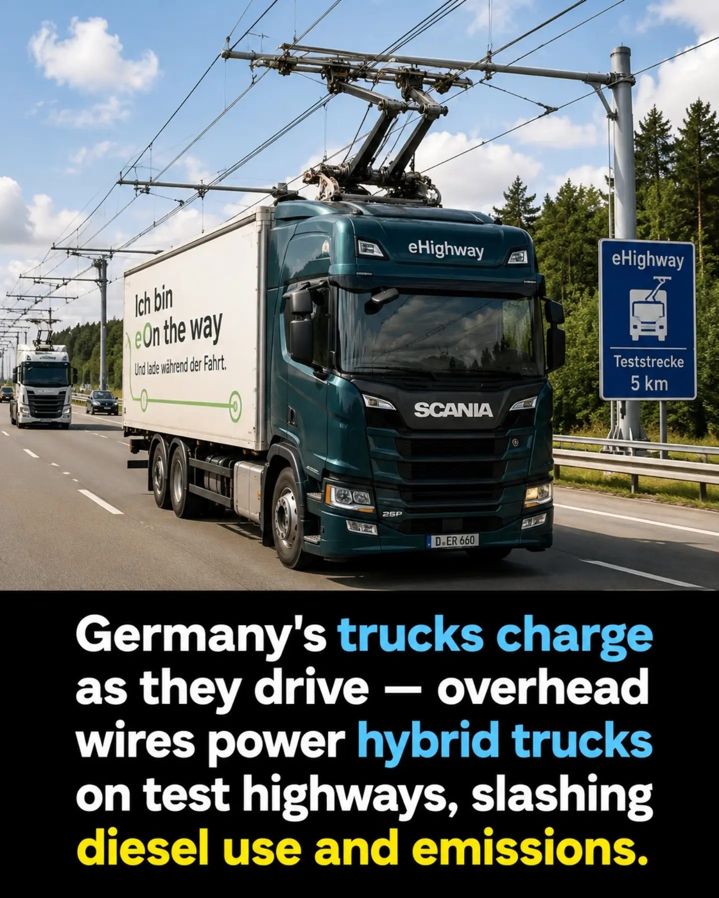 Germany's eHighway: SCANIA Trucks Charge on the Move