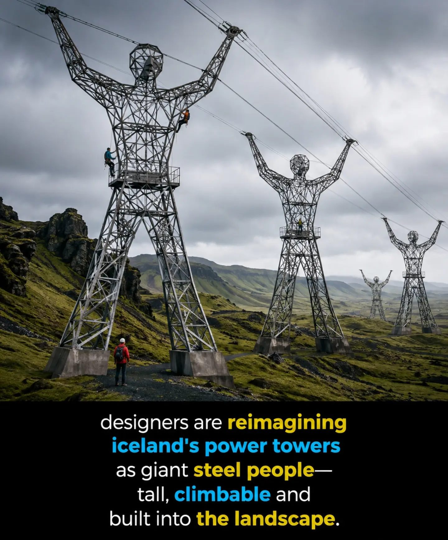 Reimagining Iceland's Power Towers as Giant Art Sculptures