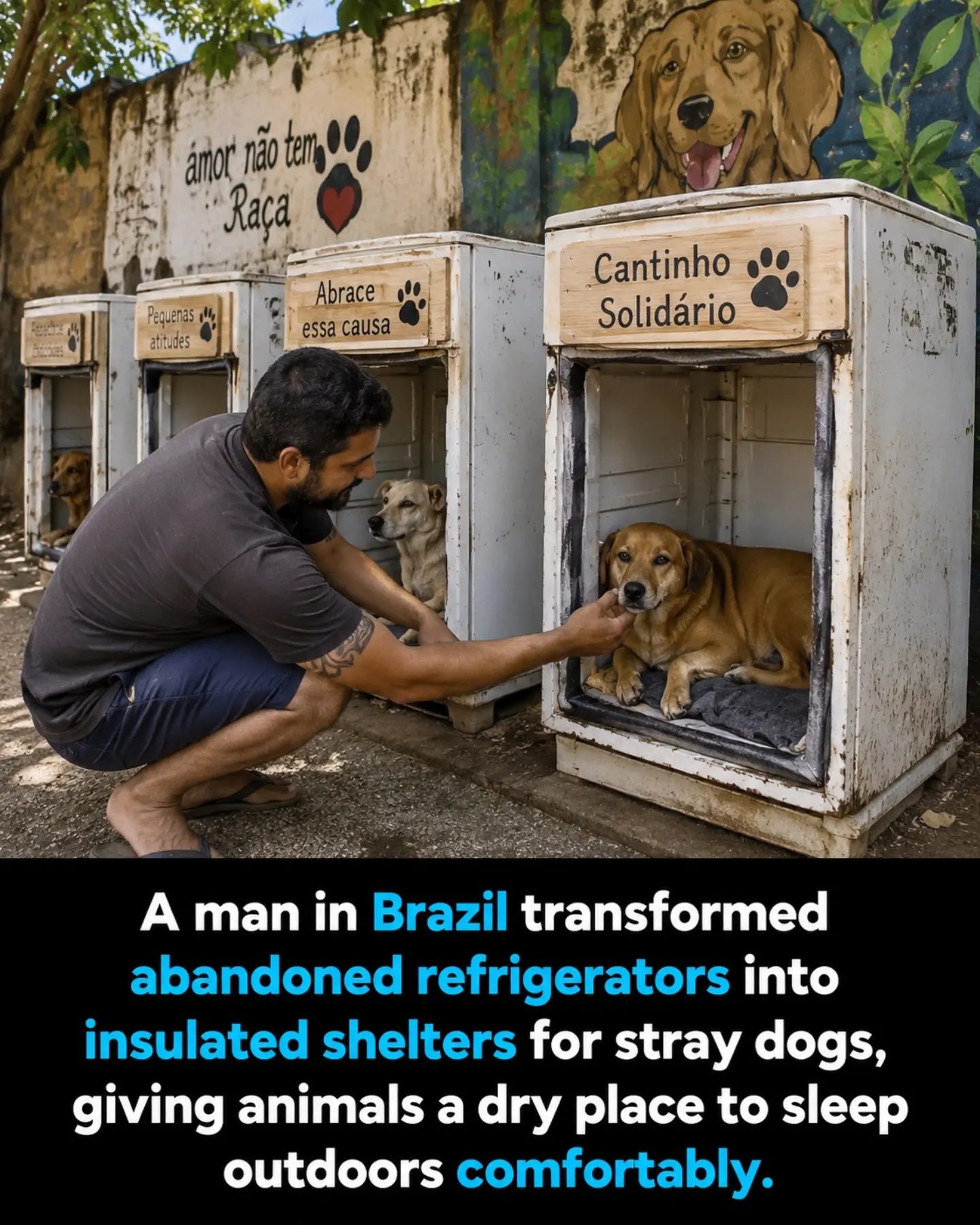 Brazil’s DIY: Repurposing Old Refrigerators into Dog Shelters