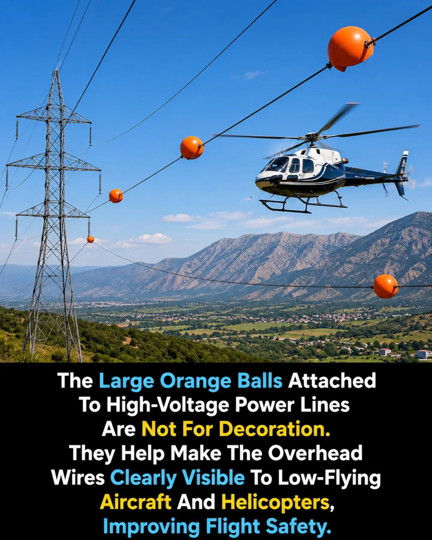 **Helicopter Safety: The Role of Orange Balls on Power Lines**