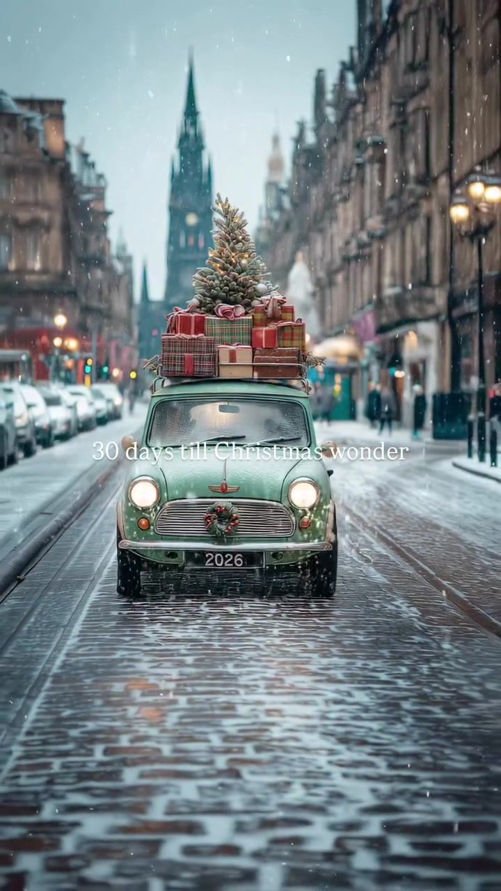 A Festive Drive Through Edinburgh in a Classic Mini