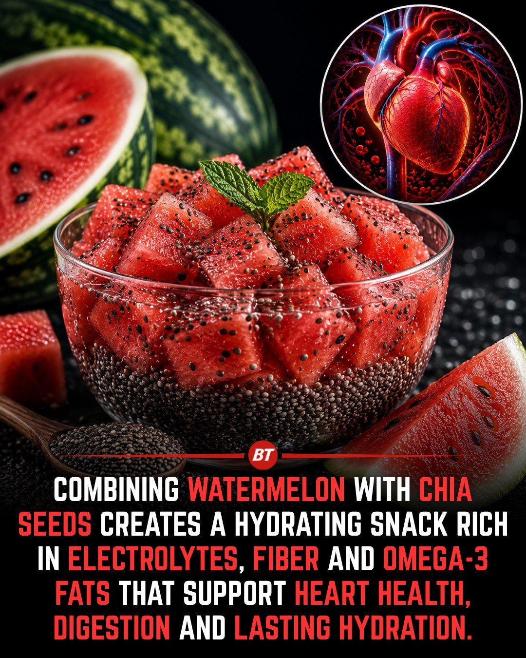 Watermelon and Chia Seed Snack: Hydration, Digestion, and Heart Health