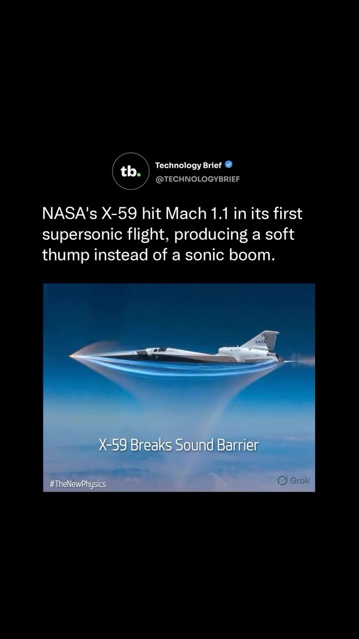 NASA X-59 Quietly Breaks Sound Barrier in Historic Flight
