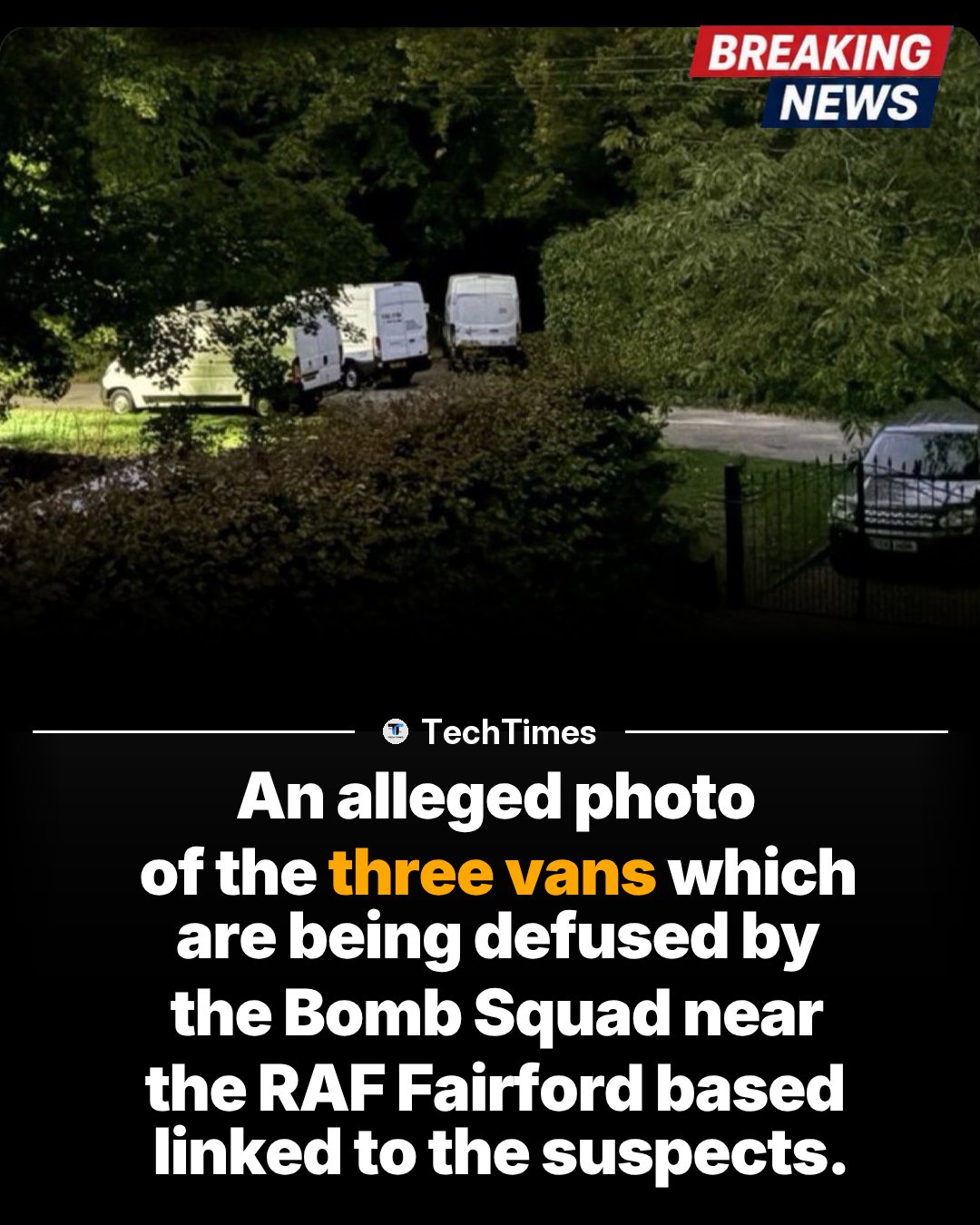 Bomb Squad Defuses Vans Near RAF Fairford