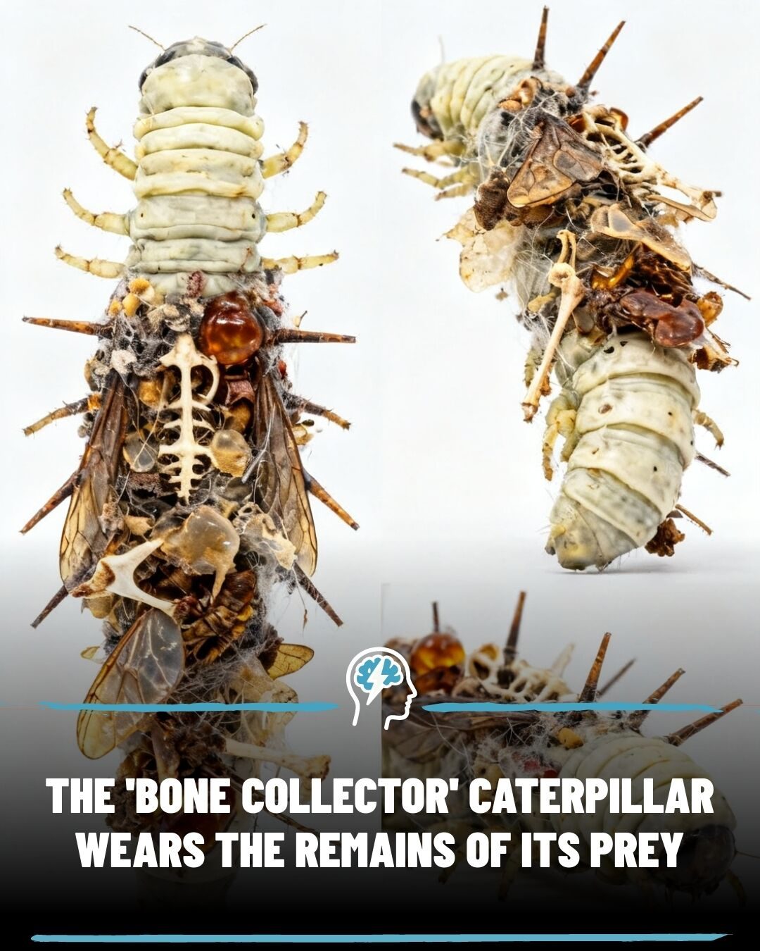 The Bone Collector Caterpillar's Unique Armor and Camouflage