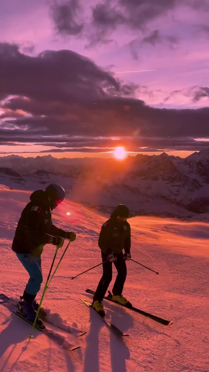 Cervinia Skiing Sunset Experience