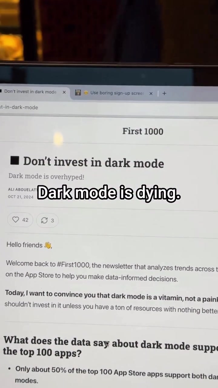 Dark Mode Trends in Top 100 Apps