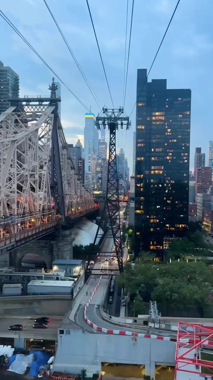 New York City Skyline View from Cable Car