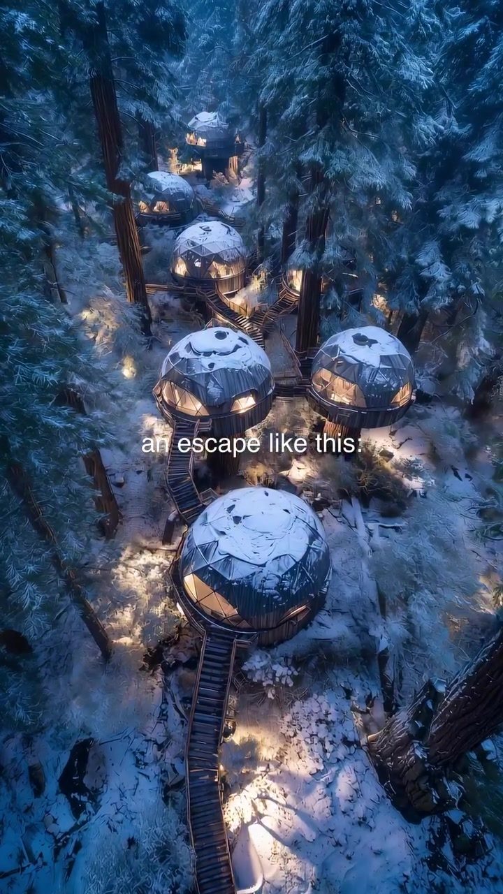 Experience Winter Luxury in a Magical Snowy Forest Treehouse