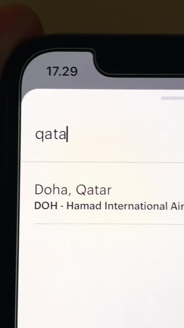 Qatar Airways App on Smartphone Display