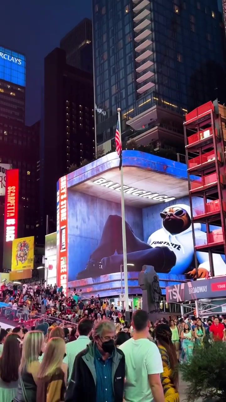 Balenciaga Fortnite Billboard in Times Square