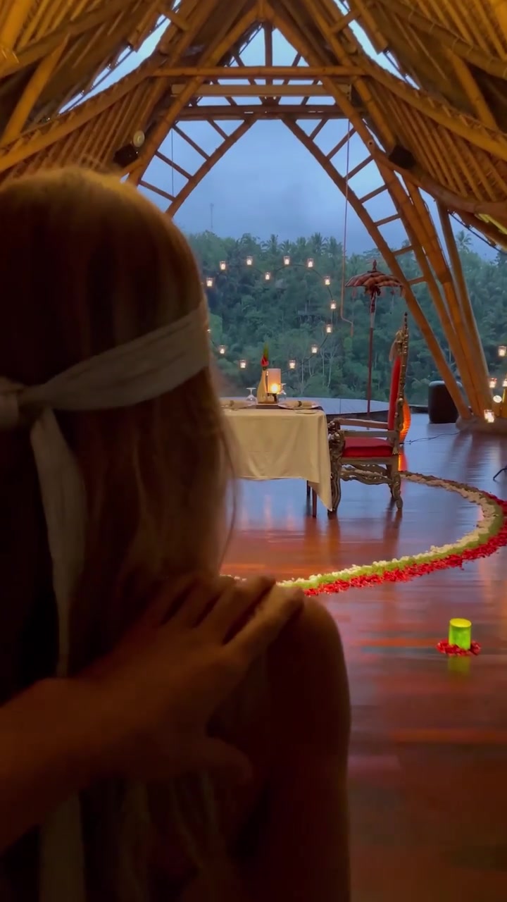 Romantic Dinner in Bamboo Structure