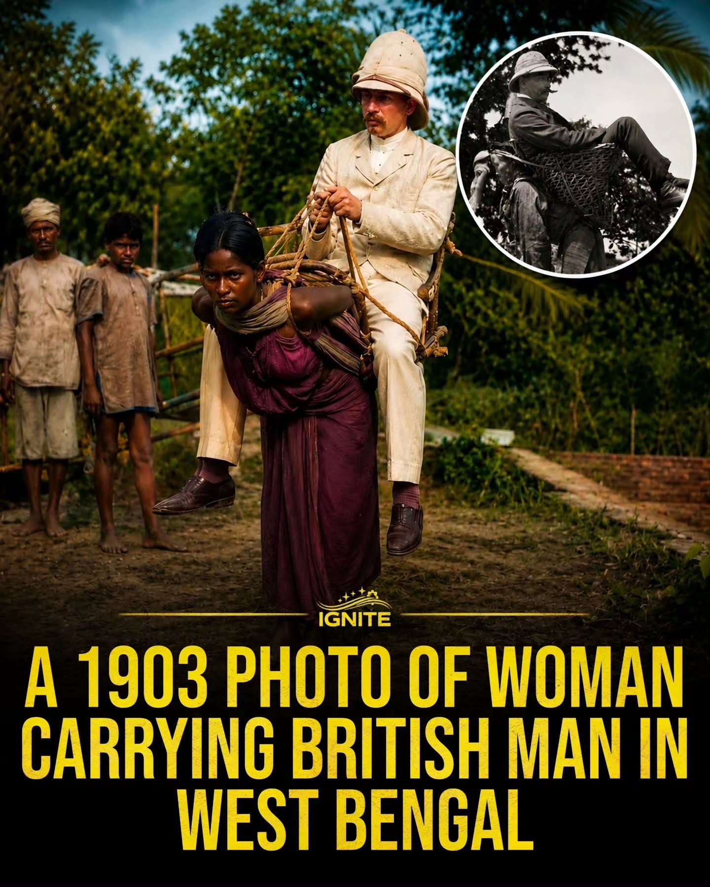 Recreating a 1903 Photo: Woman Carrying a Man in West Bengal