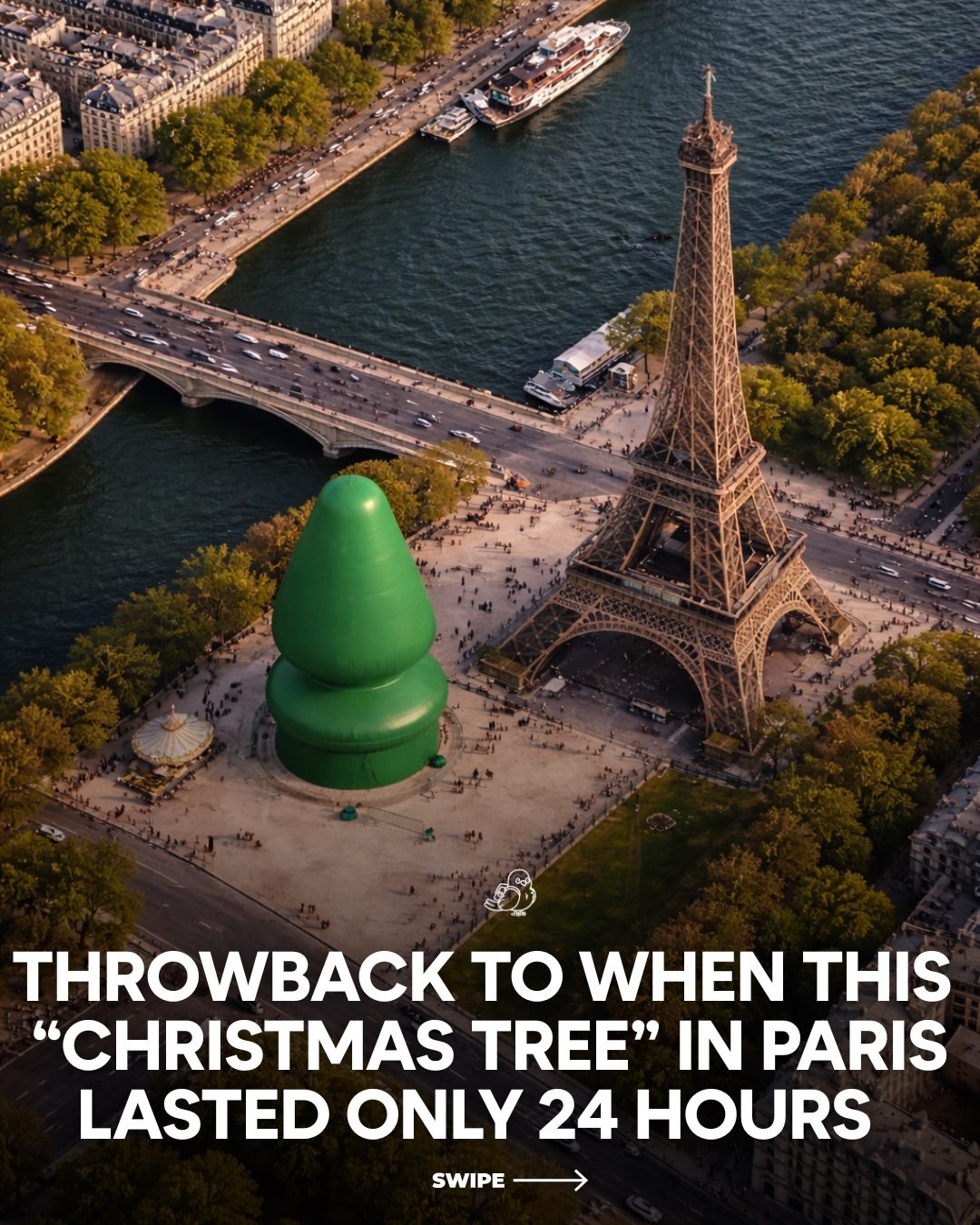 Controversial Inflatable Christmas Tree Display in Paris