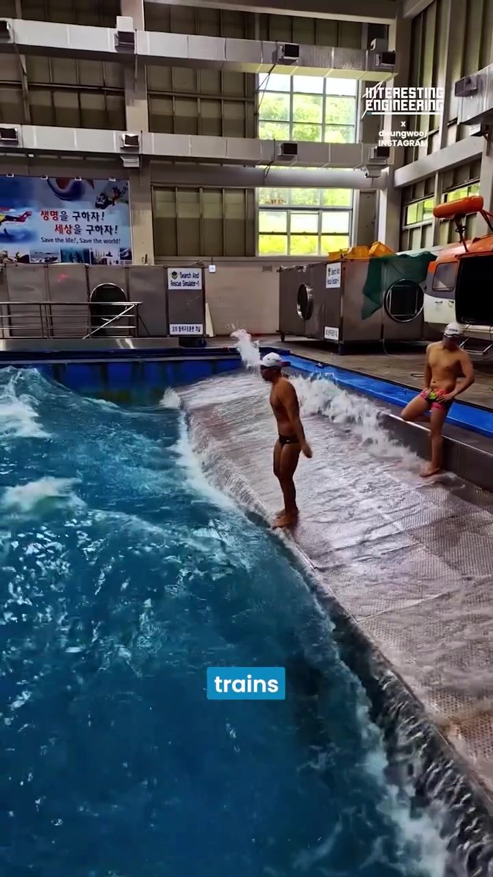 Swimmer Trains in Massive Artificial Wave Simulation Tank