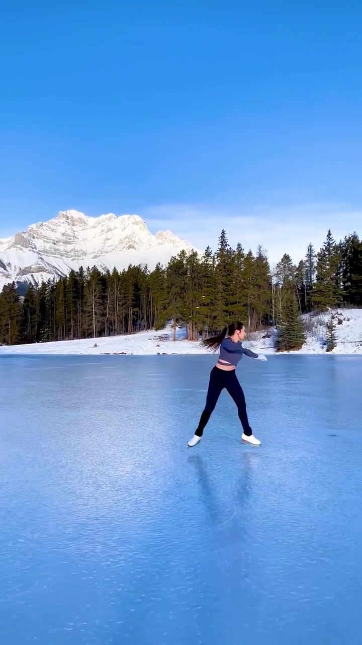 Ice Skating in Banff National Park's Winter Landscape