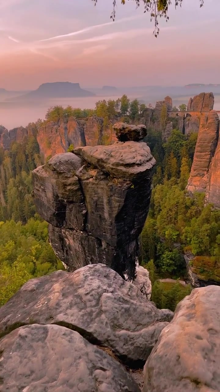 Saxon Switzerland Mountains: Sunset Landscape Beauty