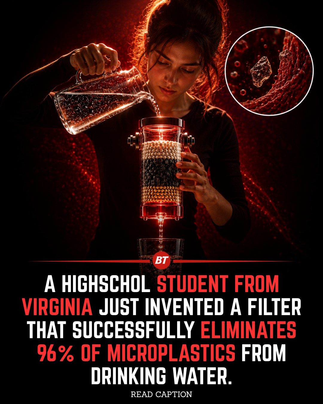 High School Student's Magnetic Liquid Filter Removes 96% of Microplastics