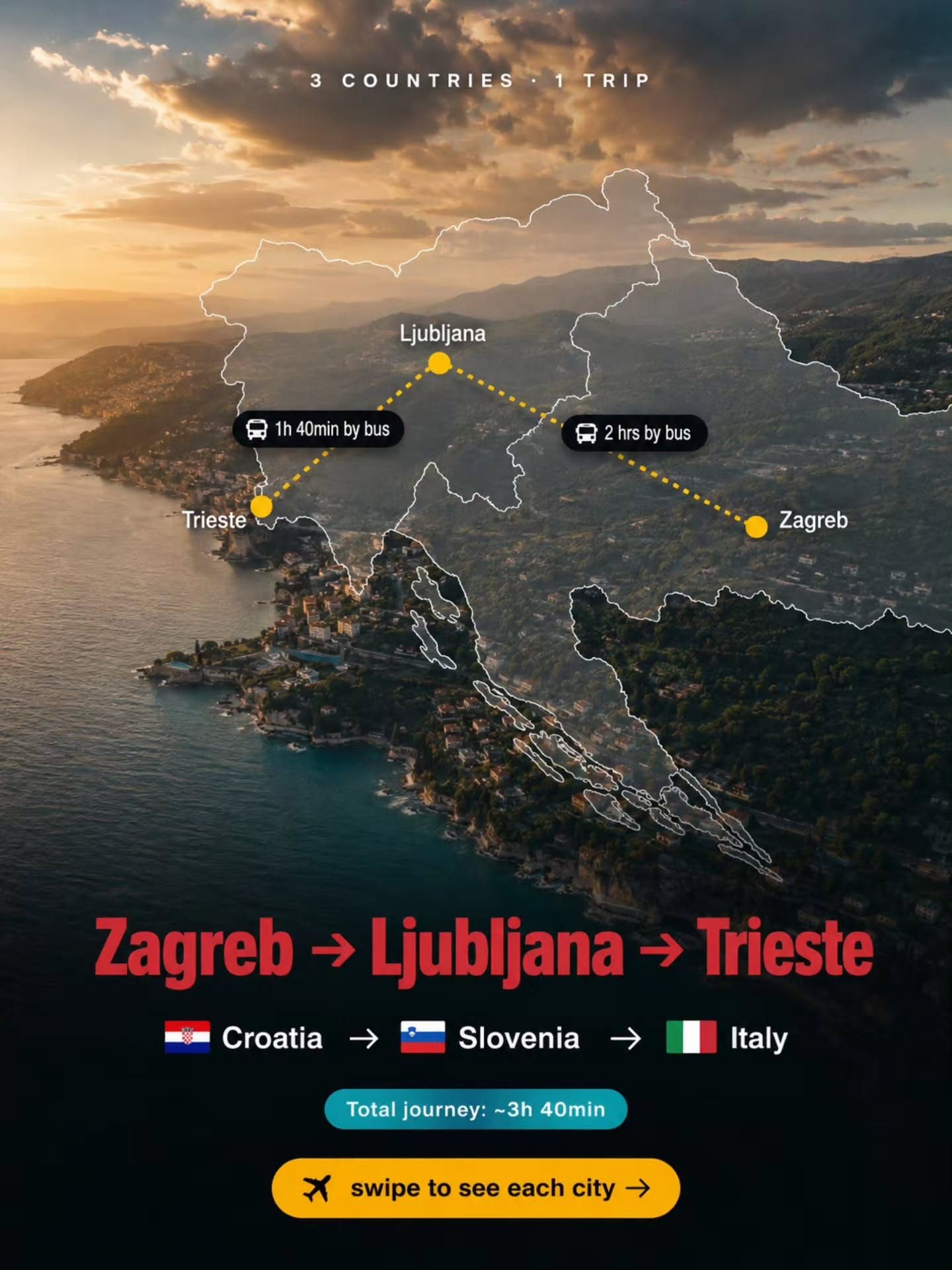 Discover Three European Trips: Croatia, Slovenia, Italy by Bus