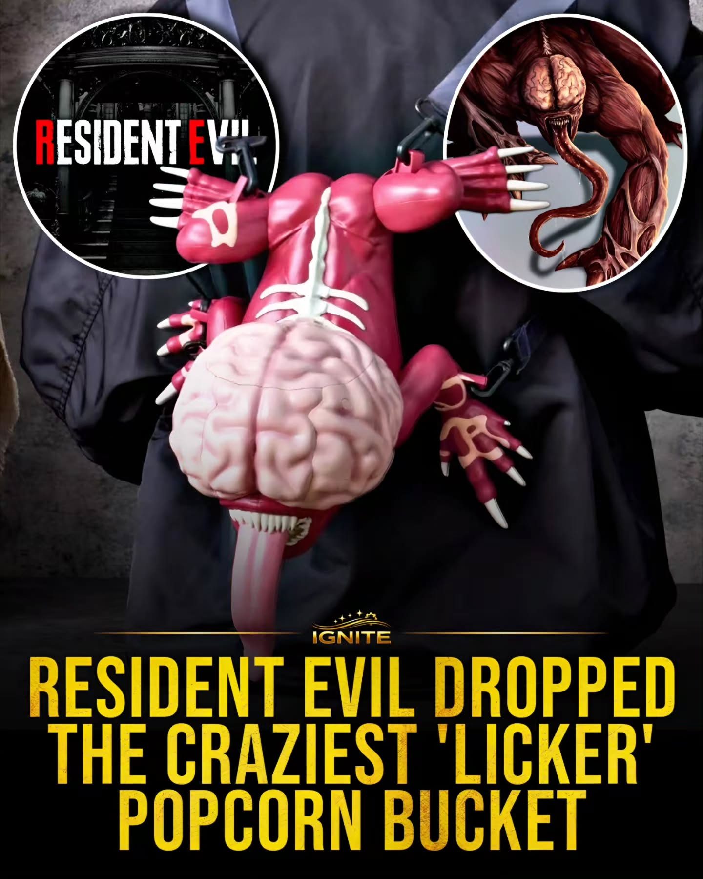 Resident Evil Licker Popcorn Bucket Unveiled for Horror Nights!