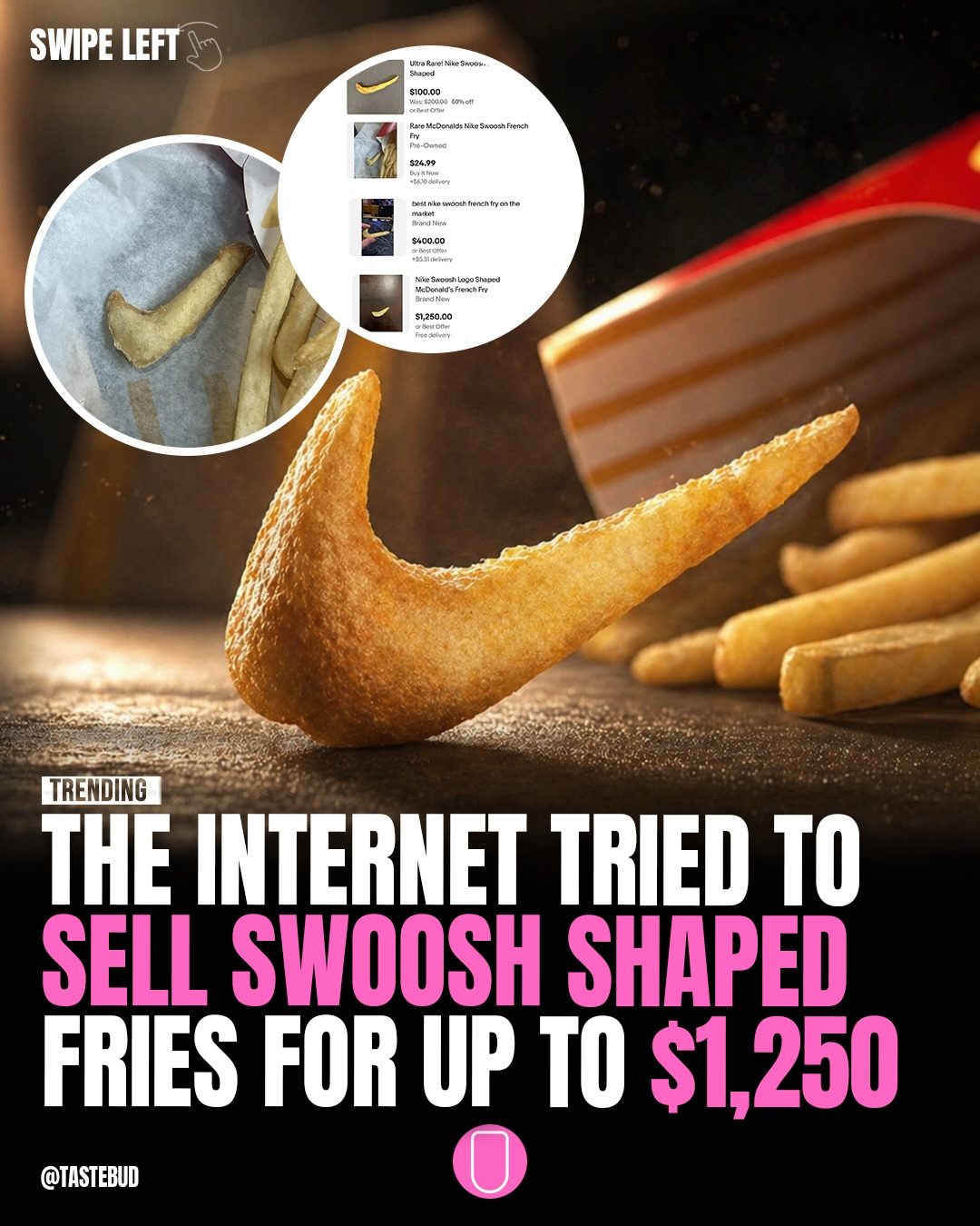Nike Swoosh Fries Fetch High Prices in Viral Trend