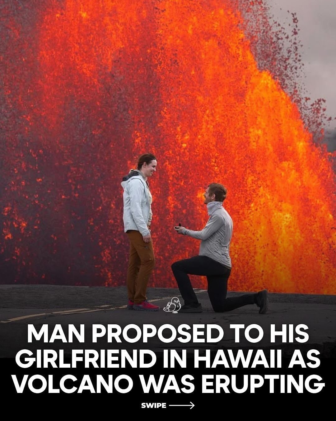 Man Proposes in Front of Erupting Kilauea Volcano
