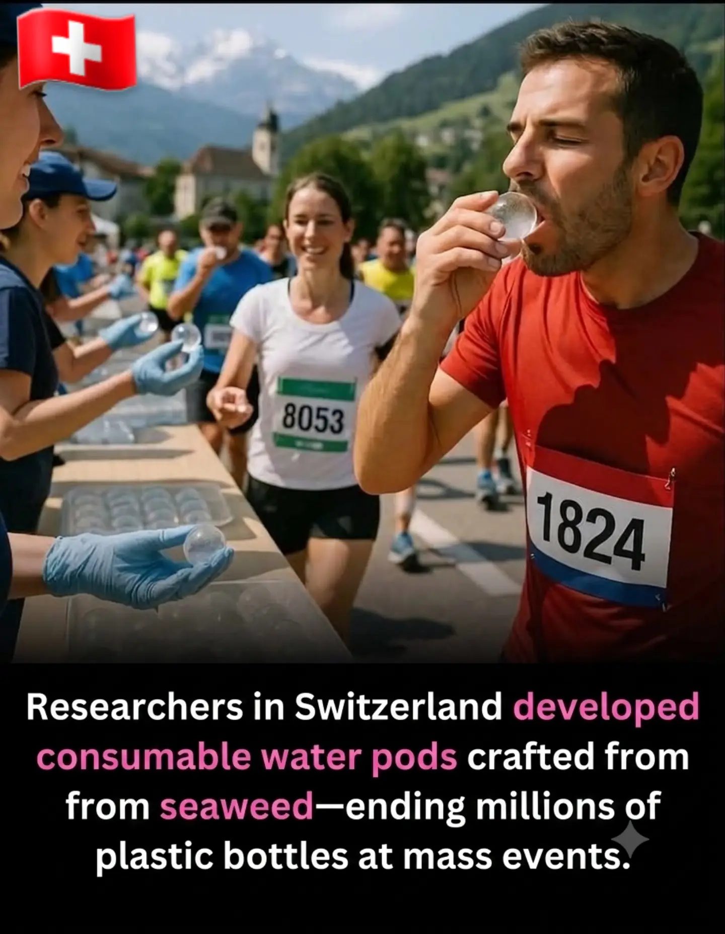 Swiss Seaweed Water Pods: Revolutionizing Hydration at Mass Events