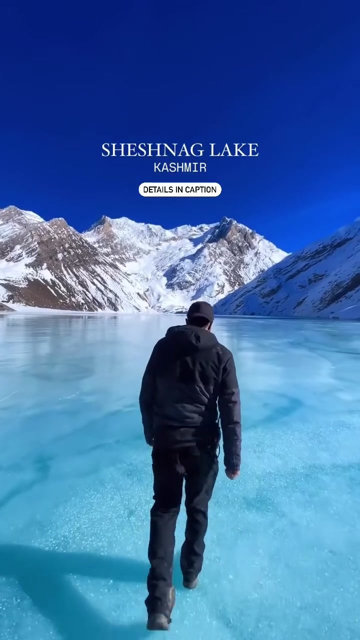 Exploring Sheshnag Lake's Frozen Beauty in Kashmir