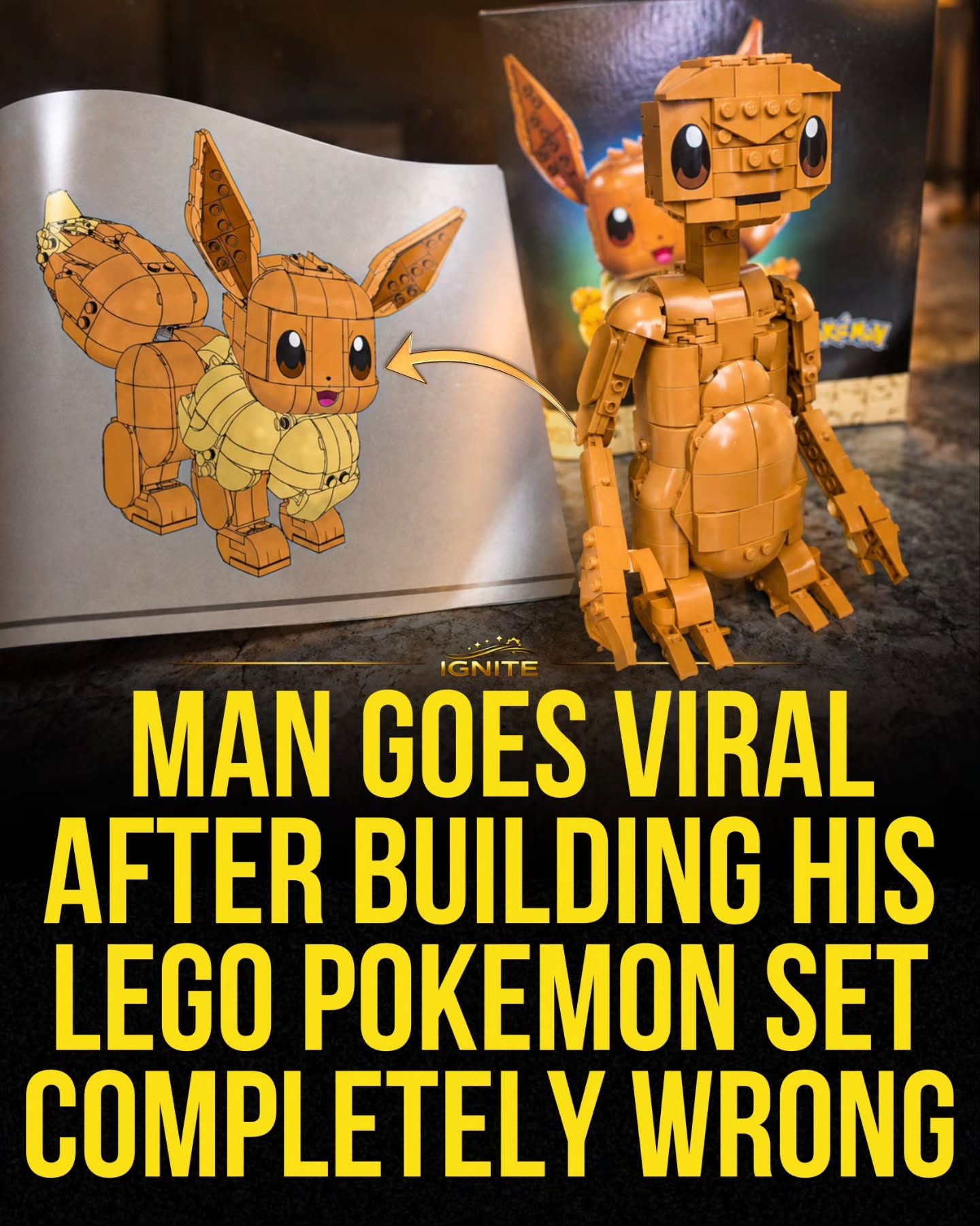 LEGO Builder Turns Pokemon Eevee Set into E.T. with Viral Build