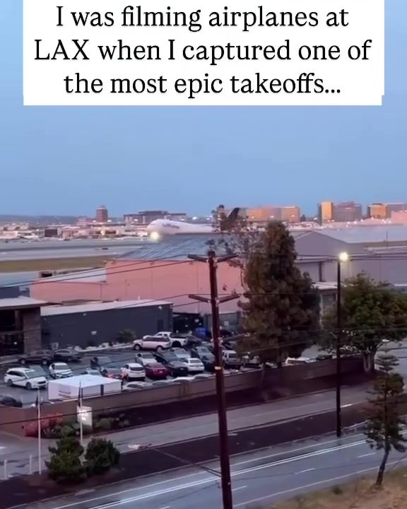 Dramatic LAX Sunset: Airplane Takeoff