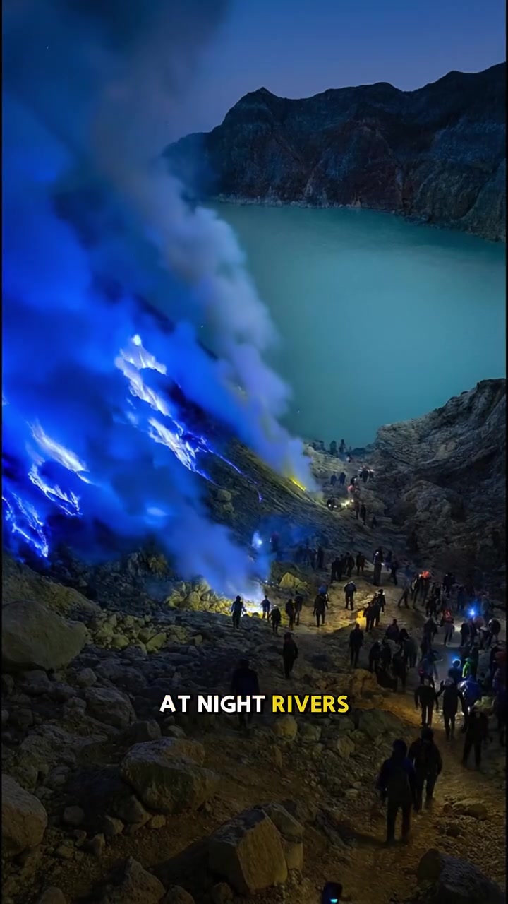 Kawah Ijen's Blue Fire and Acid Lake