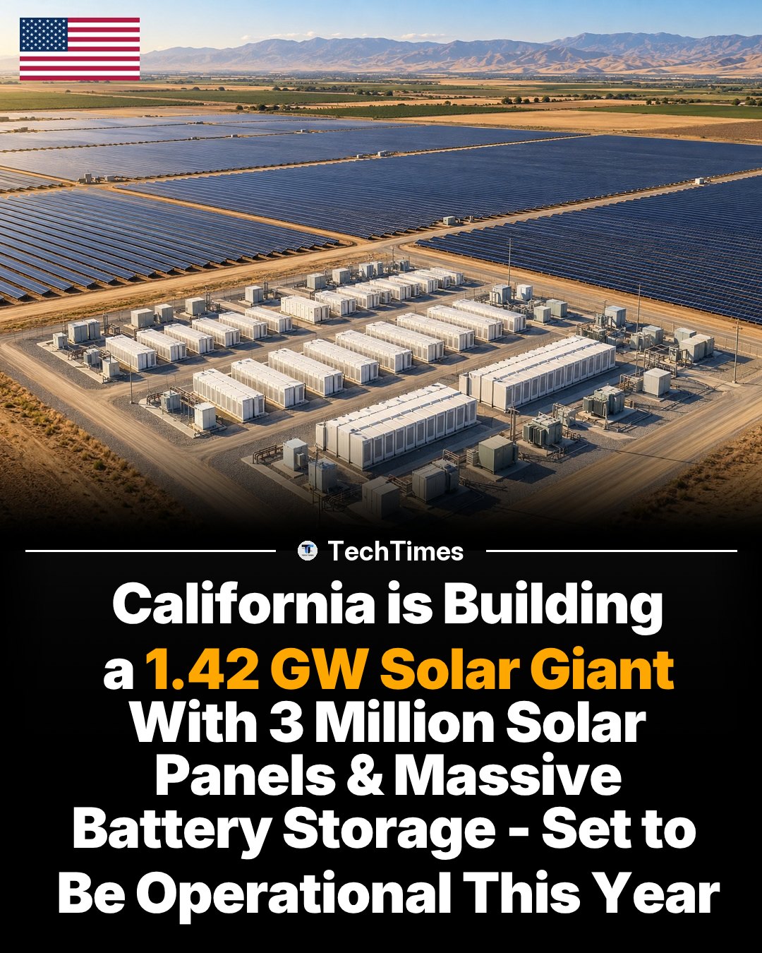 California's 1.42 GW Solar Power Plant with Battery Storage