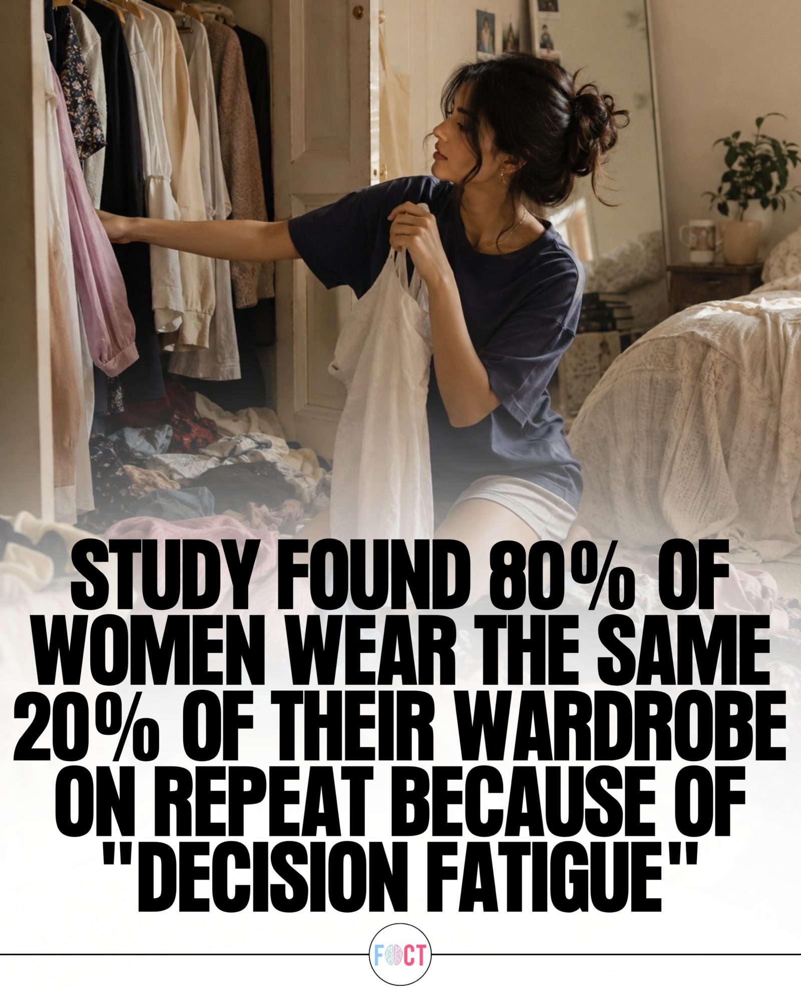 **Unused Closet: 80% Women Wear Same 20% Due to Decision Fatigue**