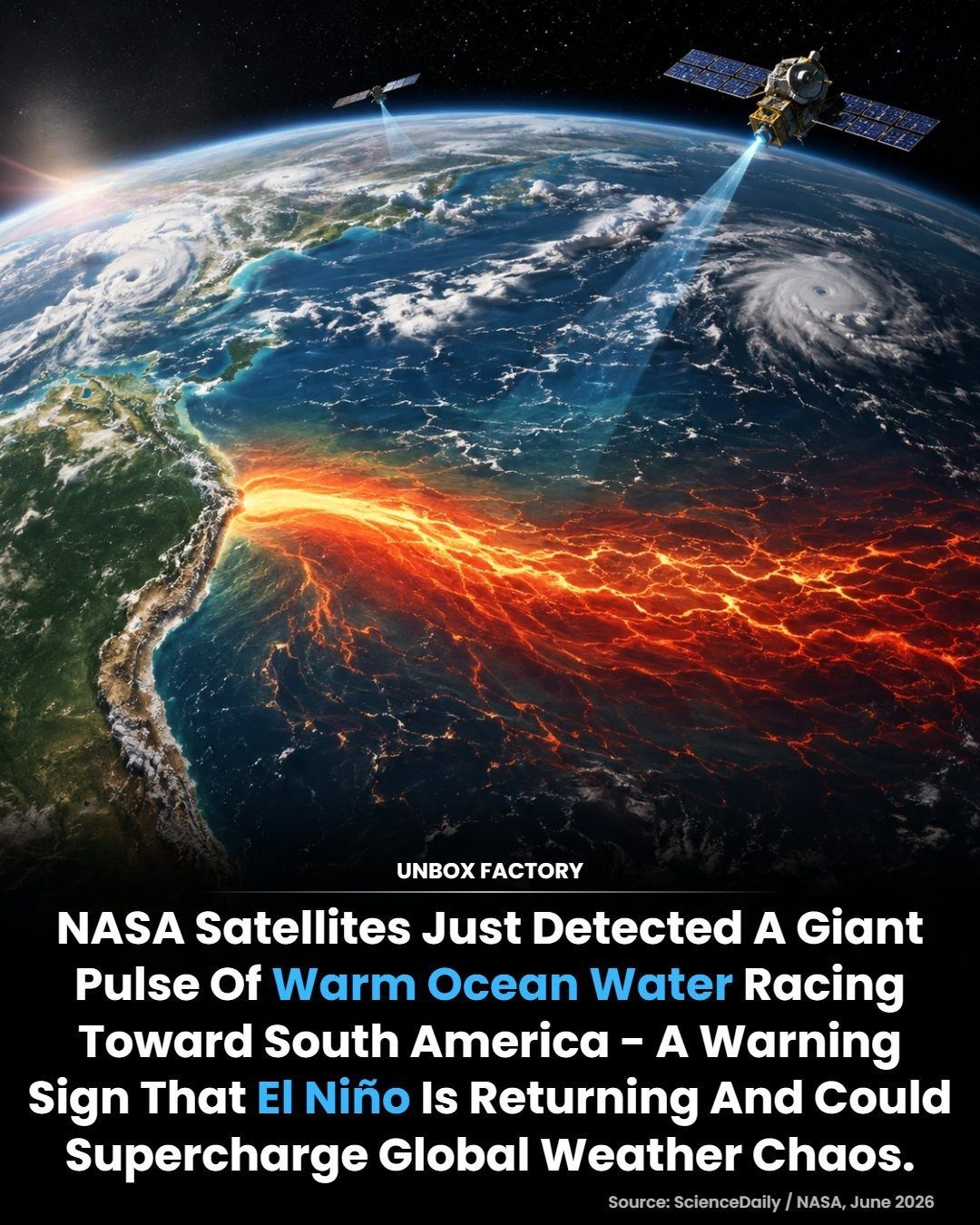 El Niño Alert: NASA Spots Warm Water Pulse Towards South America