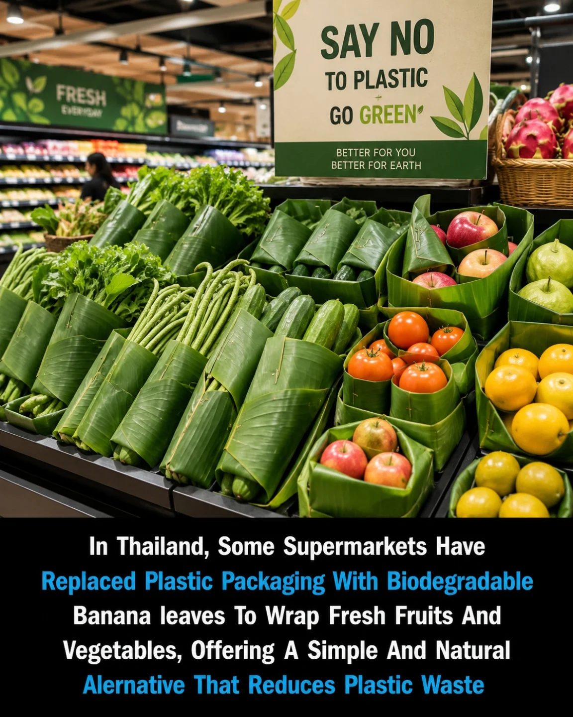 Thailand's Supermarkets Swap Plastic for Banana Leaves