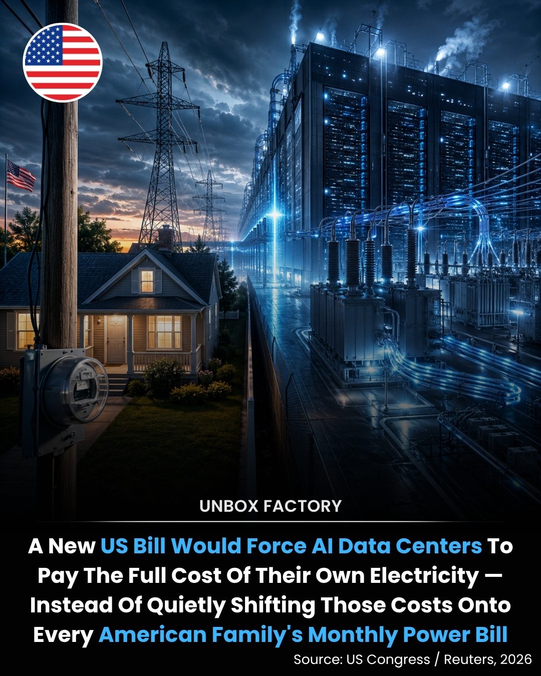 US Bill Aims to Shift AI Data Center Electricity Costs to Tech Companies