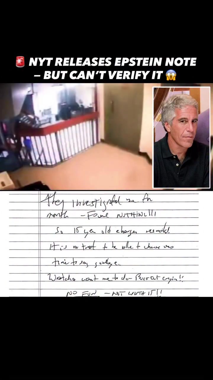 Epstein Note Controversy: NYT Releases Unverified Suicide Note
